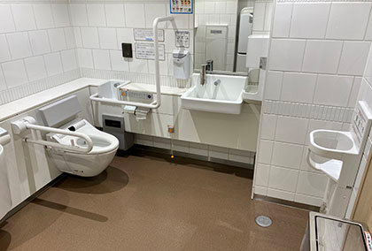 アルパ2F優先トイレ内の便器周辺設備の写真